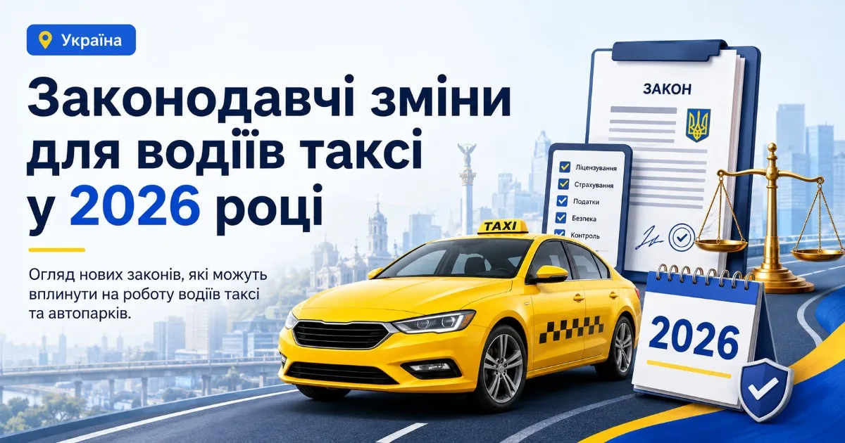 Законодавчі зміни для водіїв таксі у 2026 році
