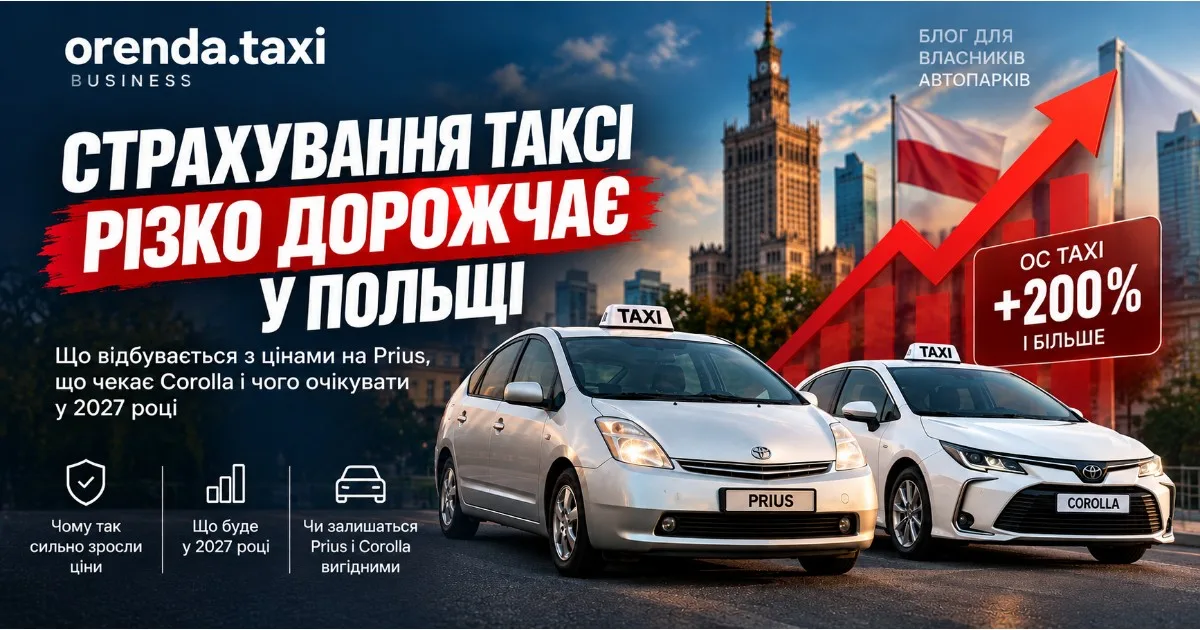 Страхование TAXI в Польше резко дорожает: что ждёт Prius, Corolla и автопарки в 2027 году