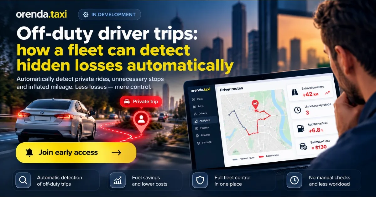 Off-app rides: how a taxi fleet can spot the losses without manual checks